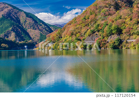 【神奈川県】丹沢湖 湖畔の紅葉 富士山遠望 【神奈川県】丹沢湖 湖畔の紅葉 富士山遠望 117120154
