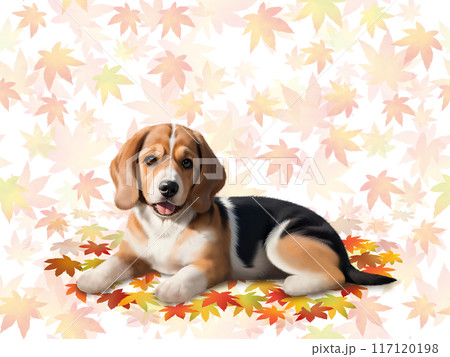 ビーグルのシームレスパターン　C-1 117120198