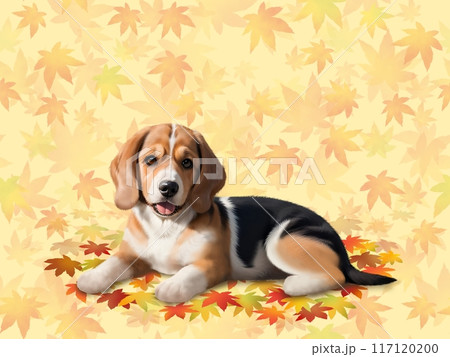 ビーグルのシームレスパターン　C-2 117120200