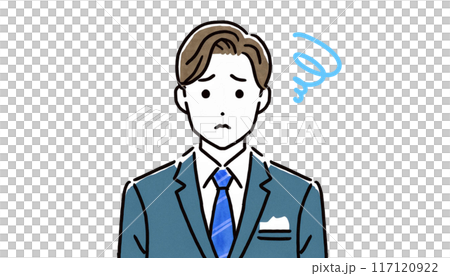 辦公室職員，穿著西裝的男人遇到了麻煩 117120922