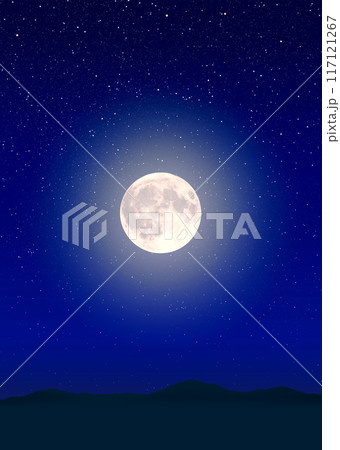星空と満月 星空と満月 117121267