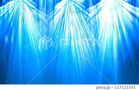 3つのスポットライトみたいな青い光線 117121331