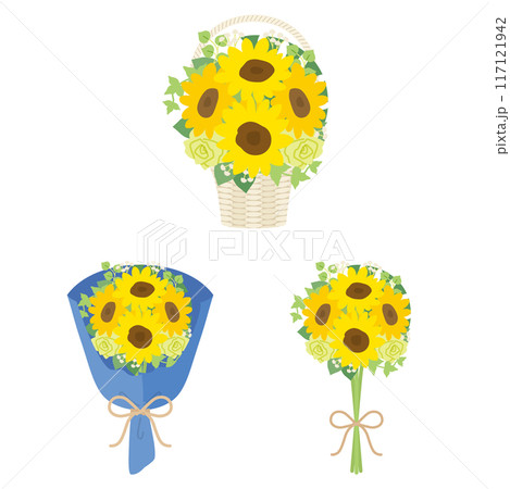 ひまわりの花束セット 117121942