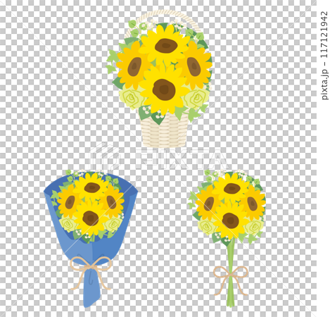 ひまわりの花束セット 117121942