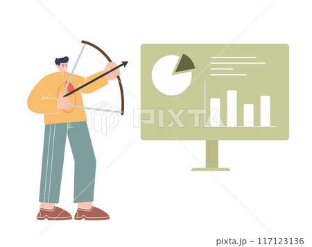 lead scoring aiming achievement target goal focus career development character design icon lead scoring aiming achievement target goal focus career development character design icon 117123136