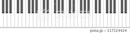 シームレスパターンになる上から見たピアノの鍵盤のベクターイラスト シームレスパターンになる上から見たピアノの鍵盤のベクターイラスト 117124424