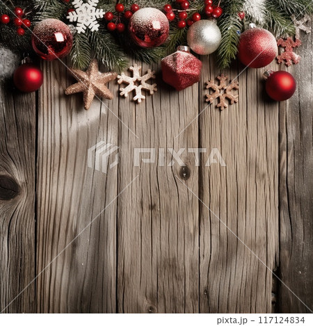 Christmas Abstract decoration of wooden back. Christmas Abstract decoration of wooden back. 117124834