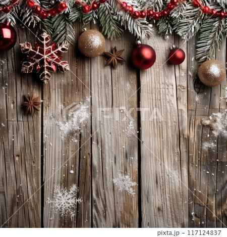 Christmas Abstract decoration of wooden back. Christmas Abstract decoration of wooden back. 117124837
