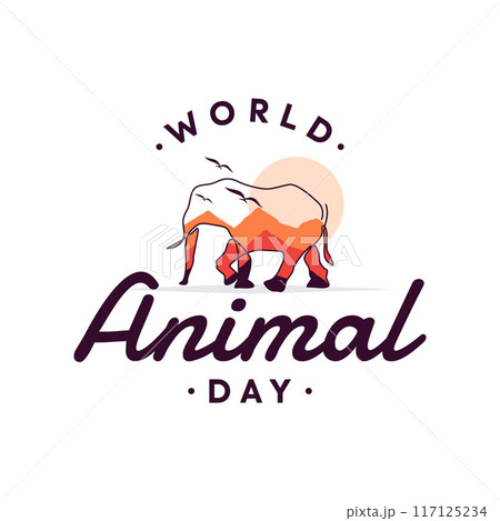 Graphic of World Animal Day celebration background design template Graphic of World Animal Day celebration background design template 117125234