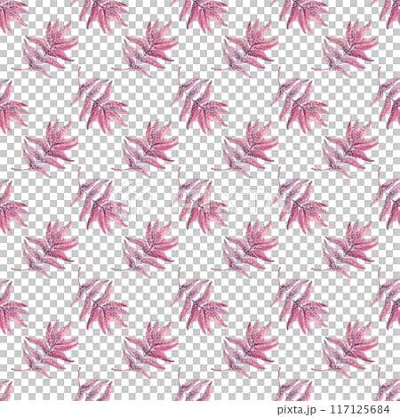 Autumn leaves. Falling rowan leaves. Vintage fall pattern, great design for any purpose. Watercolor illustration. Botanical background 117125684