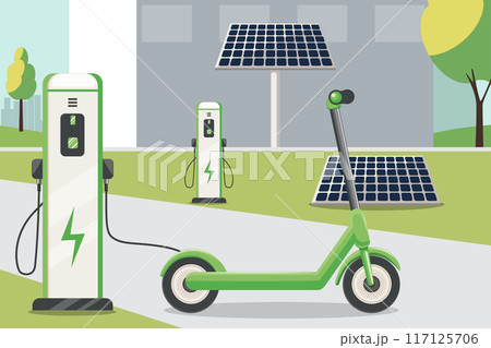Kick scooter charging and solar battery 117125706
