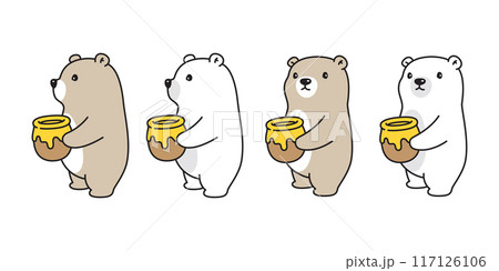 Bear polar icon honey fat teddy vector pet cartoon character logo symbol illustration clip art isolated design 117126106