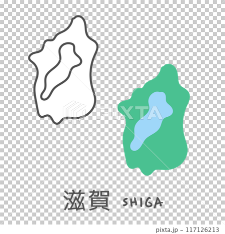 シンプルな日本の滋賀地図　イラスト 117126213