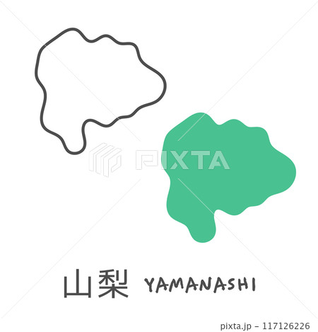 シンプルな日本の山梨地図 イラスト シンプルな日本の山梨地図 イラスト 117126226