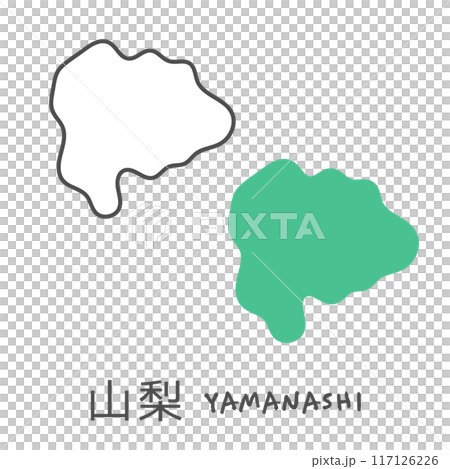 シンプルな日本の山梨地図 イラスト シンプルな日本の山梨地図 イラスト 117126226