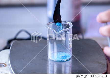 Electroplating experiment in chemistry laboratory. Electroplating experiment in chemistry laboratory. 117126291