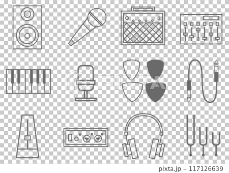 Music equipment illustration set 117126639