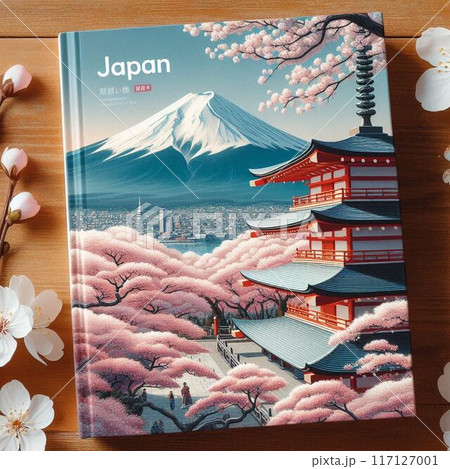 春の赤い塔と桜の花と五重塔の背景のイラスト 春の赤い塔と桜の花と五重塔の背景のイラスト 117127001