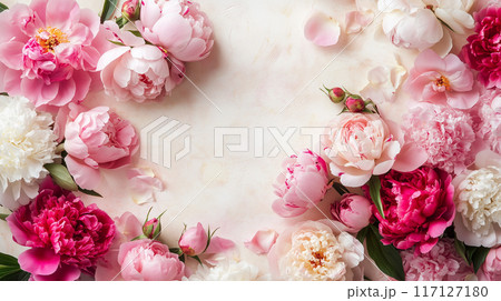 ピンクの花の背景。コピースペース ピンクの花の背景。コピースペース 117127180