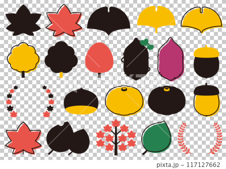 Simple autumn-themed decorative frame, color, no text 117127662