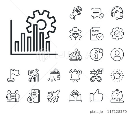 Search engine optimization sign. Salaryman, gender equality and alert bell outline icons. Seo graph line icon. Analytics symbol. Seo graph line sign. Spy or profile placeholder icon. Vector Search engine optimization sign. Salaryman, gender equality and alert bell outline icons. Seo graph line icon. Analytics symbol. Seo graph line sign. Spy or profile placeholder icon. Vector 117128370