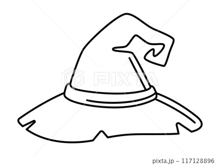 Magic hat illustration. Witchcraft alchemy mystery element. Magic hat illustration. Witchcraft alchemy mystery element. 117128896