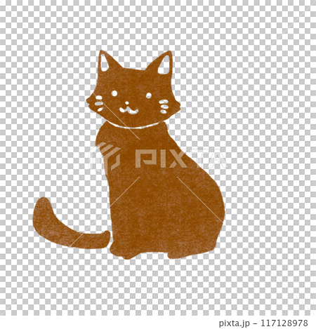 Cat stamp illustration 117128978