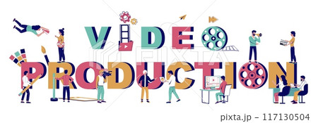 Video production poster background template vector illustration Video production poster background template vector illustration 117130504