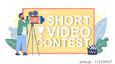 Mobile phone short video contest vector illustration 117130527