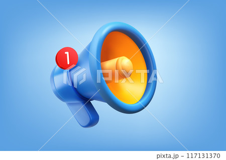 loudspeaker with speech bubble. Announcement concept. 3d vector illustration 117131370