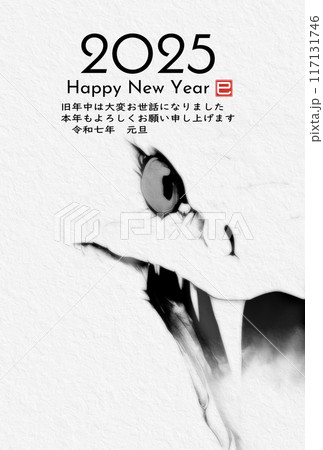 2025年年賀状、年賀、シンプル、はがき 117131746