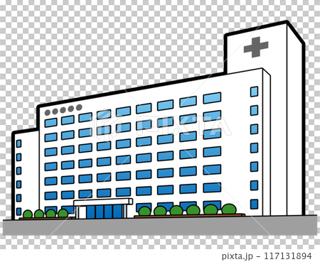 Hospital illustration diagonal front 117131894