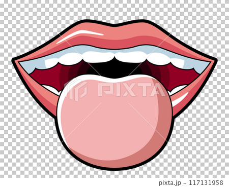Showing tongue illustration 117131958