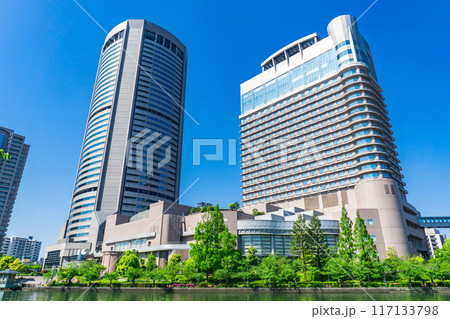 大阪市北区天満橋 桜宮公園から見る大川と大阪アメニティパーク 大阪市北区天満橋 桜宮公園から見る大川と大阪アメニティパーク 117133798