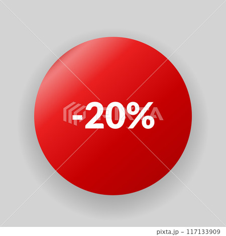 Corner or ribbons icon. Product red banner, price shopping tag. Promotion sale badge, special offer sticker. Discount and price offer concept. Vector sticker template 117133909