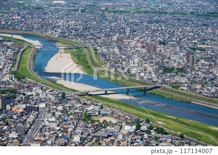 「岐阜城」天守閣展望台から望む大パノラマ 117134007