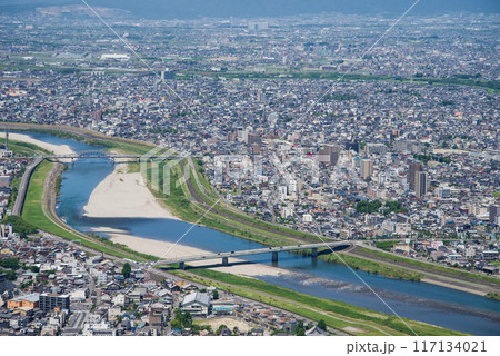 「岐阜城」天守閣展望台から望む大パノラマ 117134021