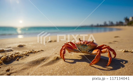 crab on the beach 117134041