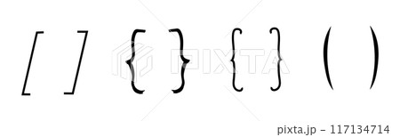 Brackets quote box frame sketch, brace border text parenthesis. Font punctuation, doodle decoration. 117134714