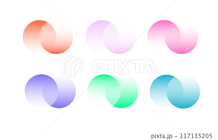 Transparent graphic design circles element . Connected round shapes. Company logo. Vector Transparent graphic design circles element . Connected round shapes. Company logo. Vector 117135205