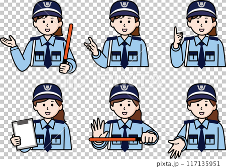 上半身姿勢6套：女保安 117135951