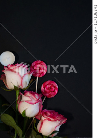 Valentine's Day. International Women's Day. Mothers day. Red hearts and craft gifts on a white wooden background. Copy space. Valentine's Day. International Women's Day. Mothers day. Red hearts and craft gifts on a white wooden background. Copy space. 117136241