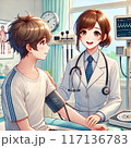 病棟で血圧測定 117136783