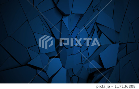 Abstract 3D blue broken black shadow background vector 117136809