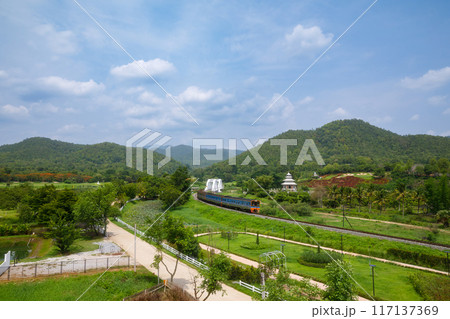 Tha Chomphu Railway Bridge, Lamphun, Thailand. Tha Chomphu Railway Bridge, Lamphun, Thailand. 117137369