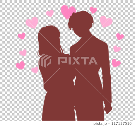 男人和女人擁抱，愛，影子圖片，心 117137510