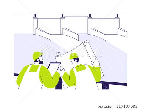 Hydroelectric power abstract concept vector illustration. 117137983