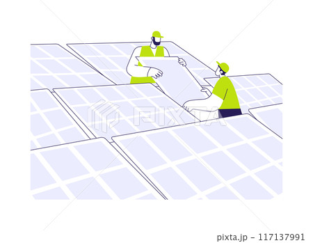 Solar power plants abstract concept vector illustration. Solar power plants abstract concept vector illustration. 117137991