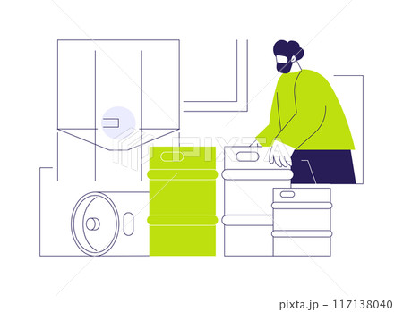 Beer kegs abstract concept vector illustration. Beer kegs abstract concept vector illustration. 117138040