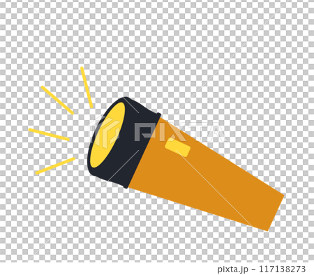 手電筒插圖。向量 117138273